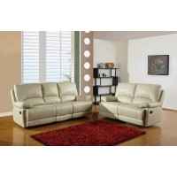 Homeroots 76 X 40 X 41 Modern Beige Leather Sofa And Loveseat