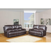 Homeroots 76 X 40 X 41 Modern Brown Leather Sofa And Loveseat