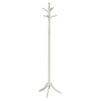 Homeroots Solid Wood Coat Rack - 72 Hantique White Wood Traditional Style