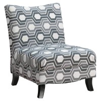 Homeroots 33 Geometric Pattern Fabric Solid Wood And Foam Accent Chair