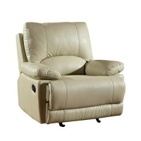 Homeroots 42 Beige Stylish Leather Reclining Chair