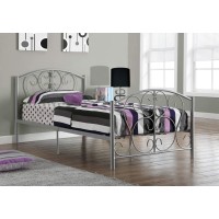 Homeroots Bed - Twin Sizesilver Metal Frame Only