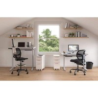 Safco Products Defy Electric Height Adjustable Sit To Stand Desk, Sit-Stand Desk For Home & Office