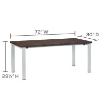 Safco Aberdeen Table Desk With Straight Top In Mocha Finish Abtds72Ldc