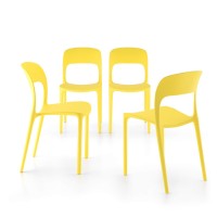 Mobili Fiver, Amanda Chairs, Set Of 4, Yellow