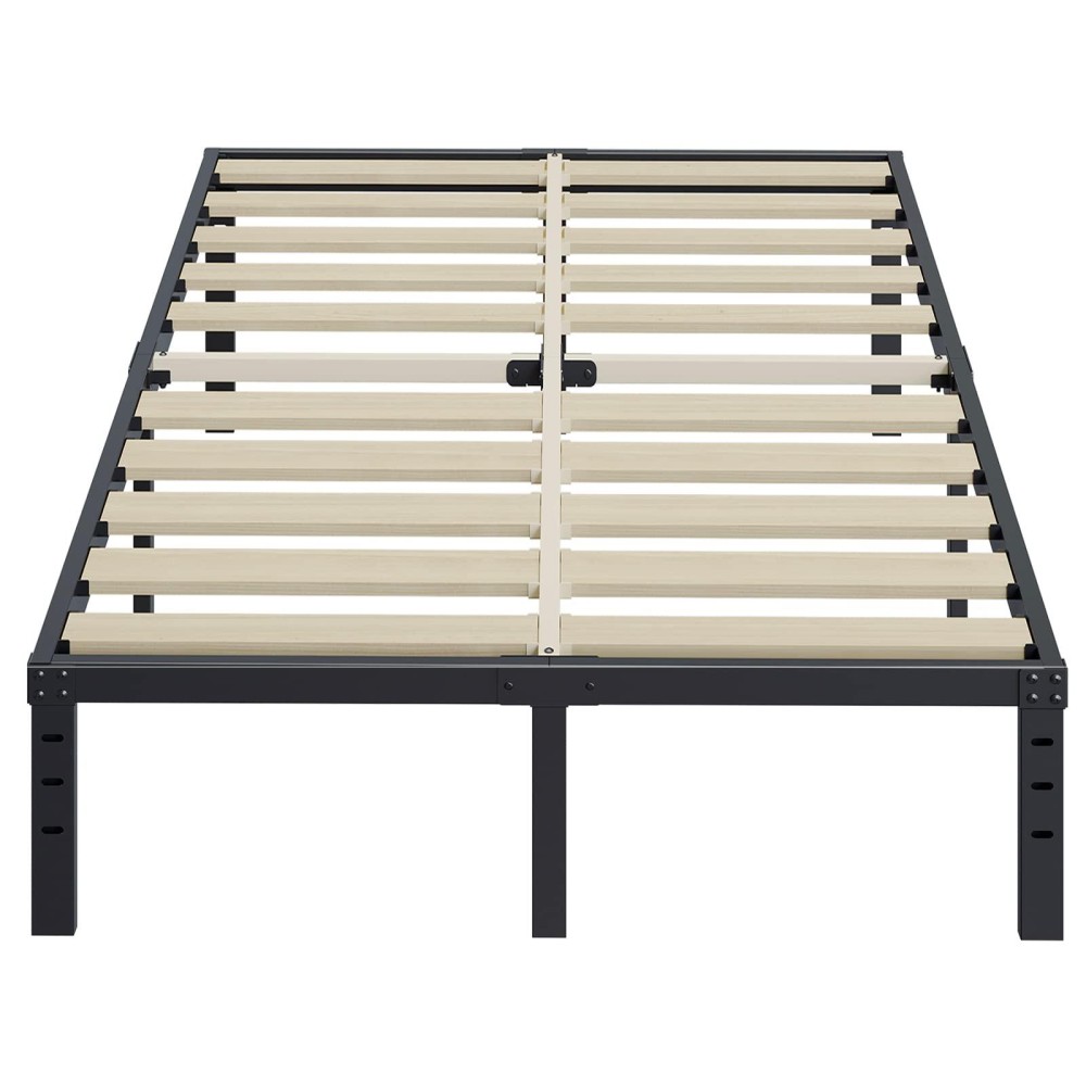 Ziyoo California King Bed Frame 16 Inch Tall, 3 Inches Wide Wood Slats With 3500 Pounds Support, No Box Spring Needed For Foam Mattress, Underbed Storage Space, Easy Assembly, Noise Free