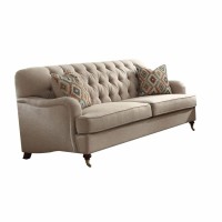 Homeroots 38 X 85 X 37 Beige Fabric Upholstery Sofa W2 Pillows