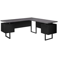 30 Black Particle Board Hollow Core Mdf And Silver Metal Computer Desk