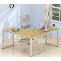 Shw Home Office 55X60 Large L Shaped Corner Desk Oak