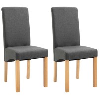 vidaXL Dining Chairs 2 pcs Gray Fabric 249269