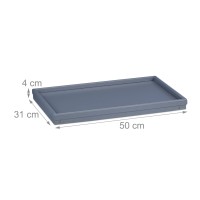 Relaxdays Bamboo Tray, Folding Legs, Raised Edge, For Breakfast In Bed And Serving Table, Hwd: 4 X 50 X 31 Cm, Grey, Gray, 22 X 63.5 X 31 Cm