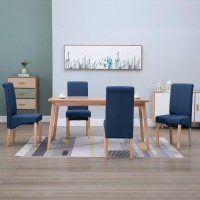 vidaXL Dining Chairs 4 pcs Blue Fabric 249276