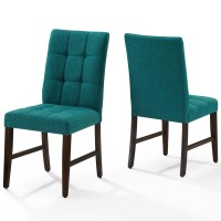 Promulgate Biscuit Tufted Upholstered Fabric Dining Chair Set of 2