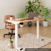 Flexispot En1 Height Adjustable Electric Standing Desk 48 X 30 Inches Whole-Piece Desk Stand Up Home Office Desk (White Frame + 48
