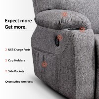 Mcombo Medium Power Lift Recliner Chair Sofa With Massage And Heat For Elderly 3 Positions Cup Holders And Usb Ports 2 Side