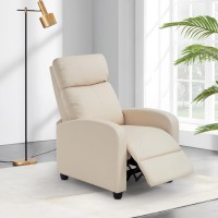 Fdw Recliner Chair For Living Room Home Theater Seating Single Reclining Sofa Lounge With Padded Seat Backrest Beige