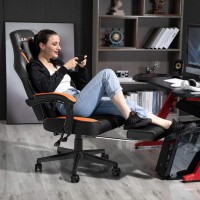 Lemberi Gaming Chairs With Footrest Ergonomic Video Game Chairs For Adults Big And Tall Gaming Chair 400Lb Weight Capacity Raci