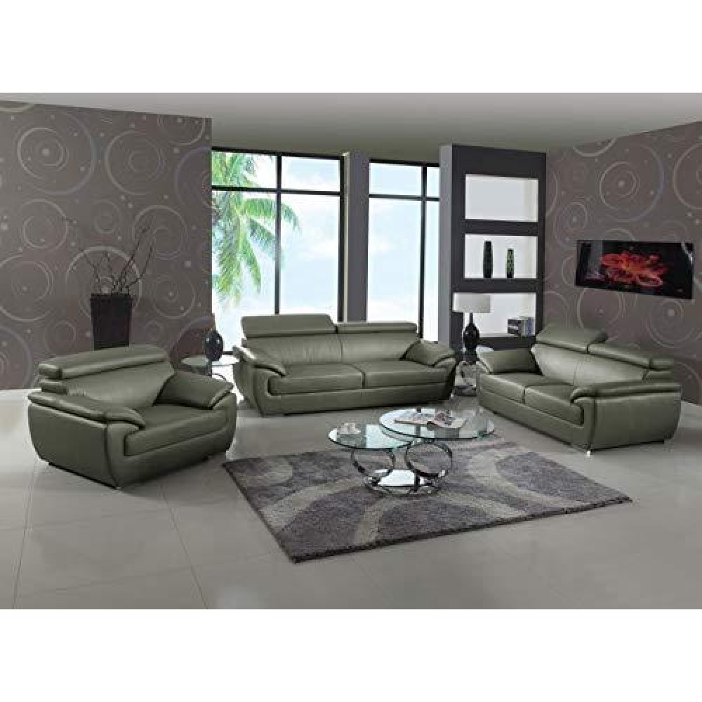 Homeroots Gray 86 Captivating Grey Leather Sofa