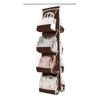 Zober Hanging Purse Organizer For Closet Clear Handbag Organizer For Purses Handbags Towels Etc 8 Easy Access Clear Vinyl Poc