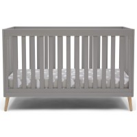 Delta Children Essex 4-In-1 Convertible Baby Crib, Grey With Natural Legs