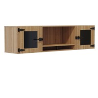 Safco Mirella 66 Inch Wall-Mounted Hutch With Glass Doors