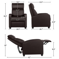 Yaheetech Recliner Chair Faux Leather Recliner Sofa Adjustable Modern Recliner Seat Club Chair Home Theater Seating Brown