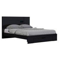 Homeroots 60 X 80 X 43 4Pc Queen Modern Black High Gloss Bedroom Set