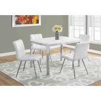 Homeroots Mdf Particle Boardmetal Dining Table - 32X 48 Whitechrome Metal