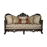 Homeroots Upholstery, Wood Legtrim 39 X 85 X 49 Fabric Dark Walnut Upholstery Wood Legtrim Sofa W6 Pillows