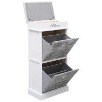 vidaXL Shoe Cabinet Shoe Organizer with 2 Flip Drawers Hall Cabinet Hidden Shoe Storage for Entryway Hallway Bedroom Dorm Roo