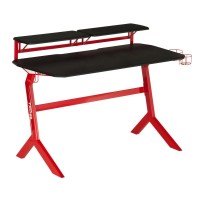 Techni Sport Red Stryker Gaming Desk Red