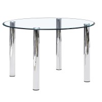 Best Master Furniture Duncan 5 Piece Round Stainless Steel Dining Set in White