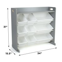 Humble Crew Inspire Toy Organizer With Shelf And 9 Storage Bins Greywhite