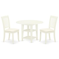 Dining Room Set Linen White SUDA3LWHC