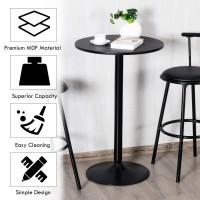 Giantex Pub Bar Table 24-Inch Round Top 40-Inch Height Modern Style Standing Circular Cocktail Table Suitable For Living Room,Restaurant Bistro Table (1)