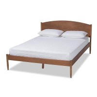 Baxton Studio Leanora Queen Size Ash Brown Finished Wood Platform Bed