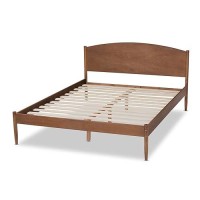 Baxton Studio Leanora Queen Size Ash Brown Finished Wood Platform Bed