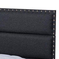 Baxton Studio Ansa Modern And Contemporary Dark Grey Fabric Upholstered Queen Size Bed