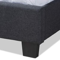 Baxton Studio Ansa Modern And Contemporary Dark Grey Fabric Upholstered Queen Size Bed