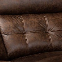 Baxton Studio Vesa Modern And Contemporary Brown Leather-Like Fabric Upholstered 6-Piece Sectional Recliner Sofa With 2 Reclining Seats