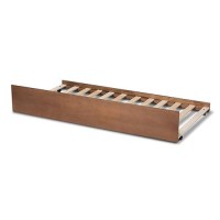 Baxton Studio Toveli Modern And Contemporary Ash Walnut Finished Twin Size Trundle Bed