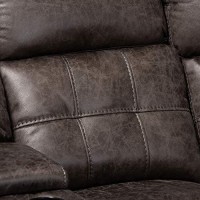 Baxton Studio Vesa Modern And Contemporary Grey Leather-Like Fabric Upholstered 6-Piece Sectional Recliner Sofa With 2 Reclining Seats