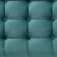 Baxton Studio Kaylee Modern And Contemporary Teal Blue Velvet Fabric Upholstered Button-Tufted Storage Ottoman Bench