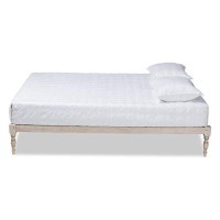 Baxton Studio Iseline Modern And Contemporary Antique White Finished Wood King Size Platform Bed Frame