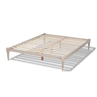 Baxton Studio Iseline Modern And Contemporary Antique White Finished Wood King Size Platform Bed Frame