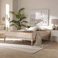 Baxton Studio Iseline Modern And Contemporary Antique White Finished Wood King Size Platform Bed Frame