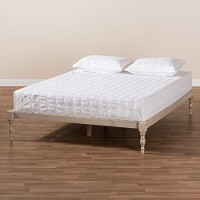 Baxton Studio Iseline Modern And Contemporary Antique White Finished Wood King Size Platform Bed Frame