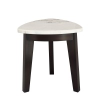 Francis White Marble Top End Table