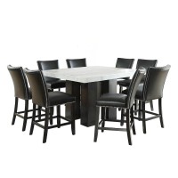 Camila Square Counter Height Dining Set 9pc - Black Counter Height Chairs