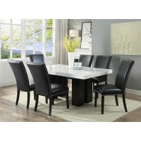 Camila Rectangle Dining Set 7pc - Black Chairs